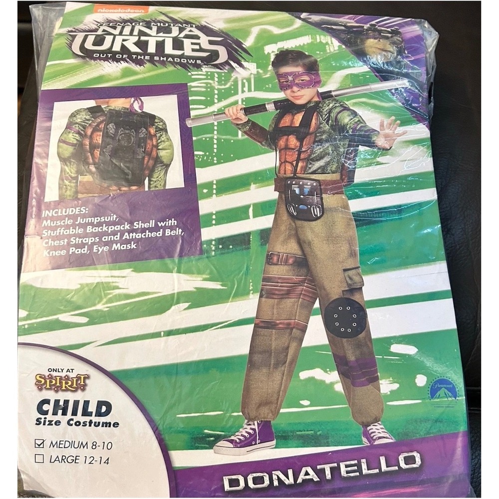 Teenage Mutant Ninja Turtles Donatello Child Costume Medium 8-10 Muscle Jumpsuit